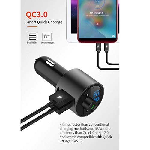 SUN HUIJIE (Buy one to Send one) Car Charging FM Bluetooth MP3 Car Music Player QC3.0 Launcher Card Bluetooth handsfree - Thumbnail 2