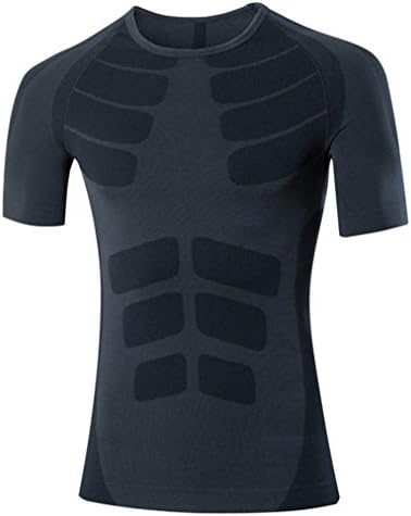 Quick Dry Breathable Compression Baselayer Shirt Pants Set for Men (Asia size XL, Black)