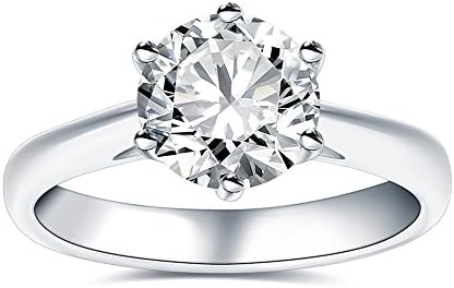 Swhitee 2.0 Ct Moissanite Ring Diameter 8.0mm H-I Colorless Sterling Silver Engagement Rings By Van Rorsi&amp;Mo