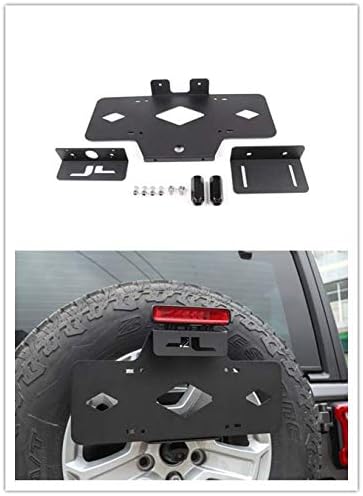 Highitem Metal Aluminum Alloy Car Exterior Decoration Rear Spare Tire License Plate Bracket Holder Fit for Jeep Wrangler JL 2018 Up