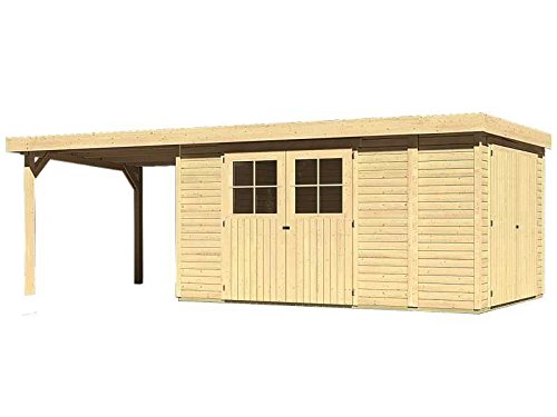 Karibu Woodfeeling Gartenhaus Laura 6 natur 19 mm mit ...