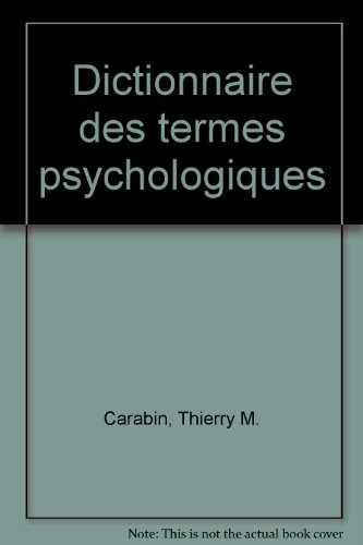 Dictionnaire des termes psychologiques