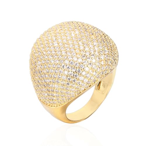 Orbelix 14K Gold Star-Embellished Moissanite Hip-Hop Ring, Glamorous Design, Sophisticated Gift for Gentlemen