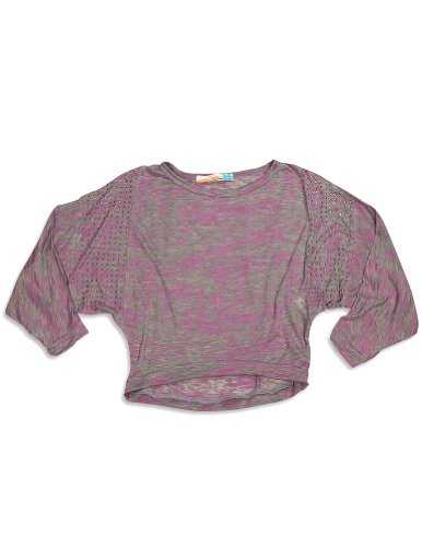 Vintage Havana - Big Girls' Long Sleeve Top, Grey, Purple 29017-10/12