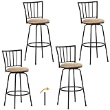 VECELO Barstools, Adjustable Counter Stools,Steel