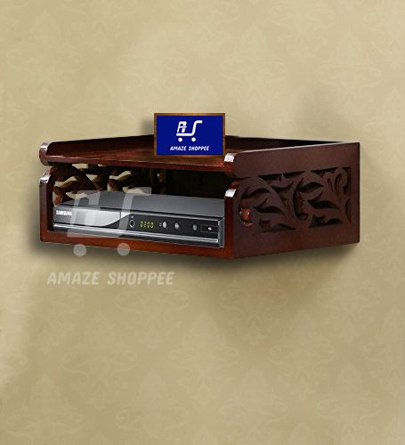 Amaze Shoppee Beautiful Wooden Set Top Box Wall Shelf (Brown)