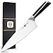 Chef Knife Knives 8 Inch - Chefs Kitchen Professional Cooking Blade - FOX Series Combine Stylish Ebony Wood Handle w/Functional Razor Sharp German High Carbon Stainless Steel - Premium Gift Box