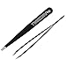 TweezerPro Professional Grade Stainless Steel Slant Tip Tweezers, 2 Pack, Matte Black