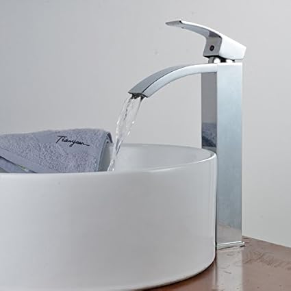 European Style Single Hole Long Basin Mixer Waterfall Tap Lavatory