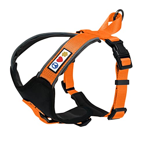 Pawtitas Pet Accessories Adjustable Padded Reflective Dog Harness, Step In Or Vest Harness, Comfort Control Walk, Puppy Trainer, Reduces Pull Tugging, Choking XS Extra Small Orange — image 1