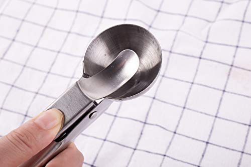 Cozihom Stainless Steel Ice Cream Scoop, with Trigger, Durable & Easy to Use, Nonstick, Dipper for Ice Cream, Fruits, Melon Ball, Sorbet, Meatball, 5CM Ice Cream Ball, 3 PCS