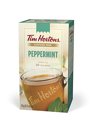 Tim Hortons Peppermint Tea Bags, Herbal, Caffeine Free, 20 Count