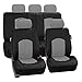 FH Group PU006GRAY115 Universal Fit Full Set Leather Gray Automotive Seat Covers fits most Cars, SUVs, and Trucks (Airbag Safe and Split Bench Ready)