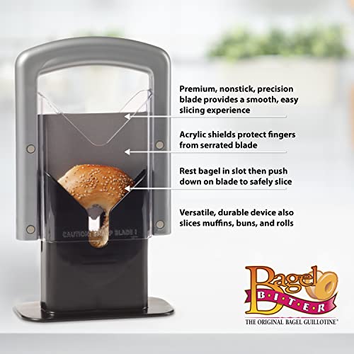 Hoan The Original Bagel Guillotine Universal Slicer, Silver, 9.25Inch