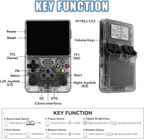 Retro Handheld Gaming Console R36S​​ - Portable Game Console with ​​Dual 3D Joysticks​​, ​​3.5" HD Screen​​ & ​​3500mAh Battery​​, Supports ​​Multiplatform Games​ for Adults/Travel (Black)