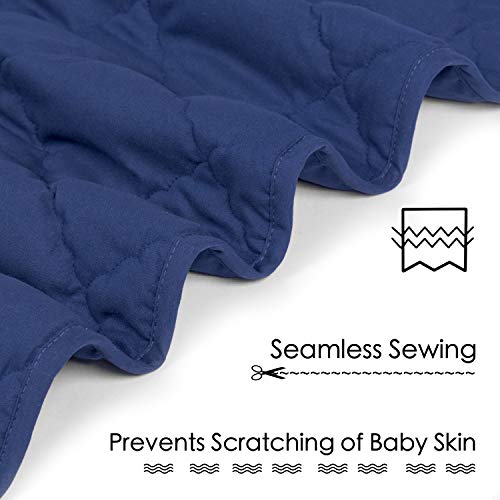 TILLYOU Ultra Soft Microfiber Toddler Quilt- Hypoallergenic Lightweight Baby Quilted Blanket for Boys - 39" x 47" Multi-Use Kids Comforter-Navy Blue - Thumbnail 3