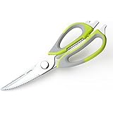 Professional Kitchen Scissors,Heavy Duty Shears for Meat Scissors - Multi Purpose Scissors (Black) (green)