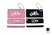 Sofi Weddings Elegant Mr Mrs Luggage Tags for Weddings & Bridal Shower Gifts Metal Finish (Pink & Black, 1 Mr. & 1 Mrs.)
