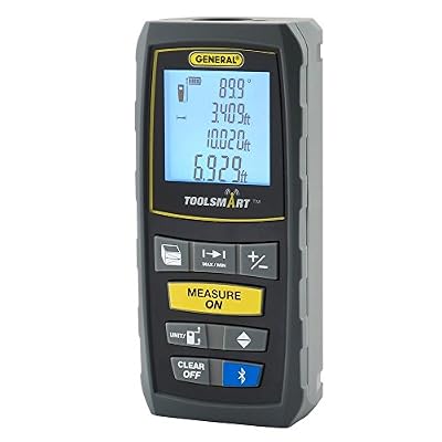 General Tools TS01 100’ Laser Measure, Bluetooth Connected, Calculates Area, Distance and Volume, Real-Time Measuring