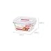 LOCK & LOCK GLASS, 2.1 Cup, Borosilicate Glass, Oven Safe, BPA Free, 100% Airtight, Glass Square Food Storage Container with Lid