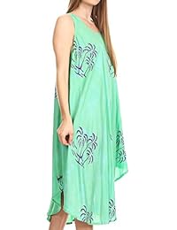 Sakkas Maddalena verano Relax Fit Casual Tank vestido Tie Dye con Batik