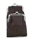 L.I Genuine leather Lambskin Fold Over Cigarette and lighter Case whit twist clasp (Brown)