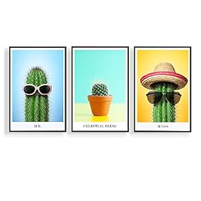 3 Piece Canvas Wall Art for Living Room, Bedroom Green Plants Framed Canvas Prints for Home Decoration Ready to Hang - 16"x24"x3 Panels