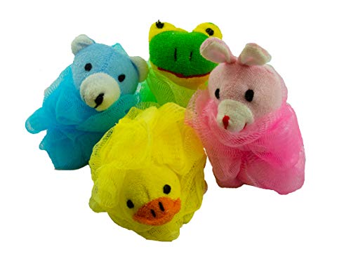 Children's Animal Bath Sponge Loofah 4 Pack