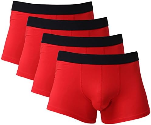 LSAMDIRMen's Seamless Cotton Trunks Underwear Short Leg Pack