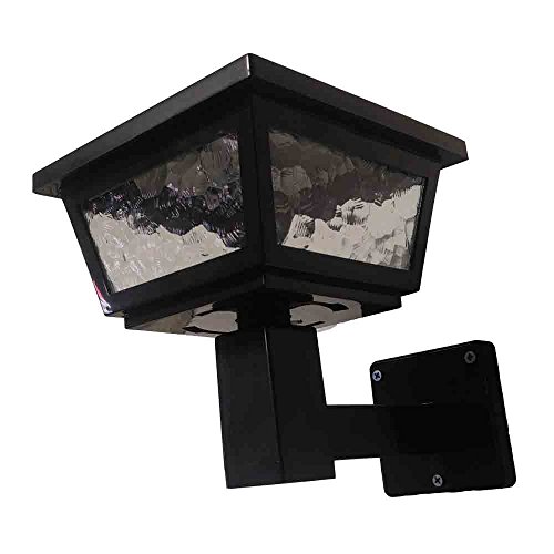 Solar Powered Solar Light Post Cap 2 SMD Wall Mount or Post Mount Fits for 5x5 or 4x4 or 6x6 Posts (Black)
