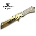 Snake Eye Tactical Heavy Duty Folding Pocket Knife Outdoors Camping Hunting Fishing. (White & Gold)