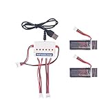 YouCute 2pcs 350mAh Battery and 1to3 Charger for UDI U818A WiFi FPV UDI U845 RC Quadcopter Drone Spare Parts