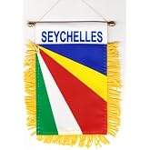 Seychelles Fringed Rear-View Mirror Window Hanging Flag with Suction Cup