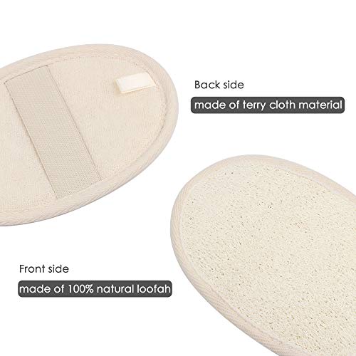 10 Packs Exfoliating Loofah Sponge Pads,Large 4x5.7-100% Natural Luffa and Terry Cloth Materials,Loofa Sponge Scrubber Body Glove Close Skin for Men and Women,Perfect for Bath Spa and Shower (10 pack)