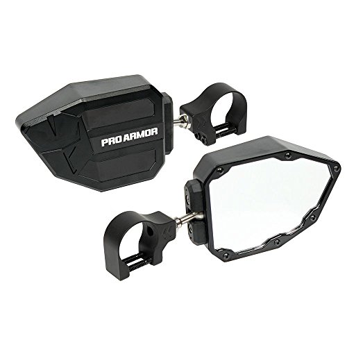 Pro Armor Black Side View Mirror Set UTV SXS Off-Road High Impact Break-Away 1.75" Tube Roll Cage Clamp A16UM480BL