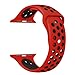 Yearscase 42MM Soft Silicone Sport Replacement Band with Ventilation Holes for Apple Watch Nike+ and Apple Watch Series 1 2 3, S/M Size ( Red / Black )
