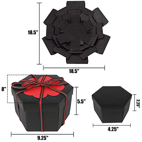 Koogel Explosion Box Set, Glitter Album Gift Box Creative Album Surprise Album Sticker Box for Marriage Proposals Making Surprises Birthday