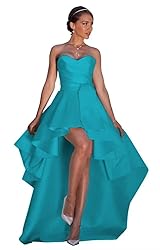 NLQ High Low Prom Dresses Sweetheart Strapless