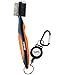 Voplop Golf Brush and Club Groove Cleaner - Easily Attaches to Golf Bag - Deep Clean Iron Grooves - Cleaning Club Face - Bag Clip & Retractable Extension Cord (Orange)