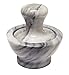 HIC Kitchen Mushroom Mortar and Pestle Spice Herb Grinder Pill Crusher Set, Solid Carrara Marble