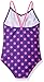 Kanu Surf Girls' Daisy Beach Sport 1-Piece Swimsuit, Suzie Purple Dot, 4T