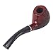Oliasports Wooden Pipes Classic Wooden Enchase Carved Smoking Tobacco Cigar Filter, Dark Red