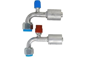 Wisepick Aluminium Air Conditioning AC Fitting Set #8 and #10 Female, O-Ring 90° Degree R134a High & Low Pressure Valve (90° Degree)