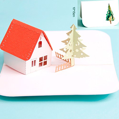 UNIQUEplus Sweet Home Creative 3D Pop UP Greeting Kirigami Gift Cards for Anniversary, Wedding, Birthday, Couple, Christmas, Mother's Day, Father's Day, Thank You, New House Warming Card