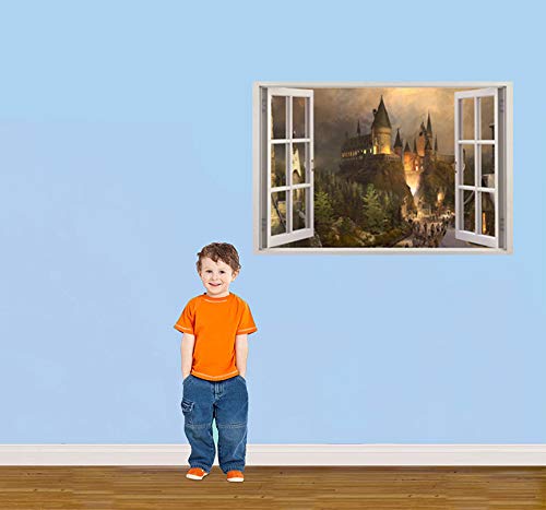Hogwarts Harry Potter 3D Window View Decal Graphic Wall Sticker Art Mural H322, Large