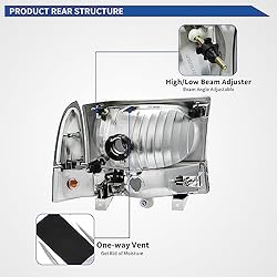 oEdRo Headlight Assembly Compatible with 1999-2004