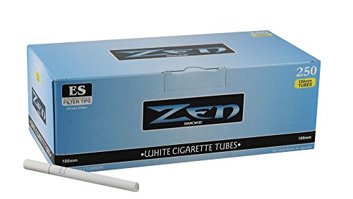 1 Box - 250pc Zen 100mm Light Cigarette Tubes White