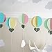 Hot Air Balloon Pastel 3D Paper Garland - Baby Room Nursery, Birthday & Baby Shower Decor (5 Strands, 5 Ft Per Strand)