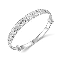 Amlaiworld Women Fashion Bracelets Jewelry 925 Sterling Silver Bangle Charm Bangle Bracelet Handmade Gift (Free, Sliver)