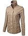 JJ Perfection Women's Casual Lightweight Anorak Army Utility Hoodie Jacket